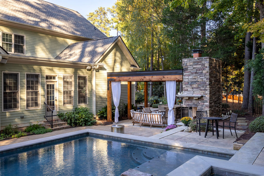 Corner view of Trenton Woods showing more of the pool and surrounds.