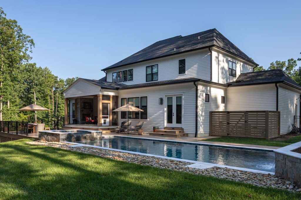 Wide shot of Royal Amber pool and composite deck.