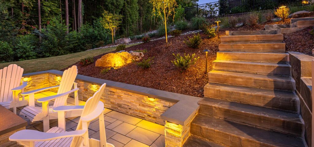 Skybrook Oaks wide shot focusing on outdoor steps.